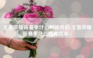 王者荣耀新赛季什么时候开启(王者荣耀新赛季什么时候结束-)
