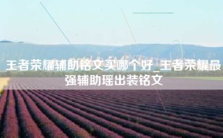 王者荣耀辅助铭文买哪个好_王者荣耀最强辅助瑶出装铭文