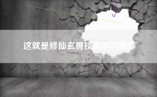 这就是修仙玄兽技能学习推荐