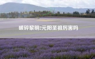 破碎黎明2元阳圣祖厉害吗