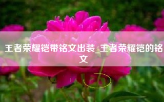 王者荣耀铠带铭文出装_王者荣耀铠的铭文