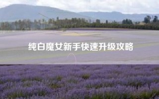纯白魔女新手快速升级攻略