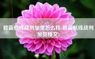 碧蓝航线战列加贺怎么样(碧蓝航线战列加贺桃文)