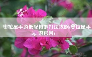 奥拉星手游低配修罗打法攻略(奥拉星手游官网)