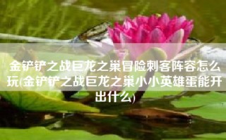 金铲铲之战巨龙之巢冒险刺客阵容怎么玩(金铲铲之战巨龙之巢小小英雄蛋能开出什么)
