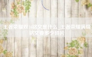 王者荣耀双16铭文是什么_王者荣耀满级铭文要多少碎片
