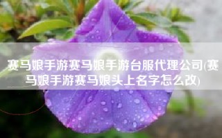 赛马娘手游赛马娘手游台服代理公司(赛马娘手游赛马娘头上名字怎么改)