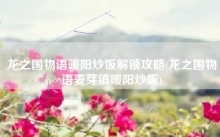 龙之国物语暖阳炒饭解锁攻略(龙之国物语麦芽镇暖阳炒饭)