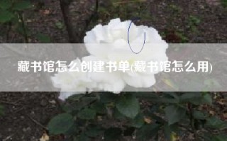 藏书馆怎么创建书单(藏书馆怎么用)