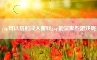 psp可以玩的成人游戏,psp能玩哪些游戏呢