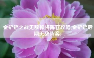 金铲铲之战无敌神将阵容攻略(金铲铲后期无敌阵容)