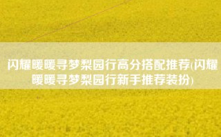 闪耀暖暖寻梦梨园行高分搭配推荐(闪耀暖暖寻梦梨园行新手推荐装扮)