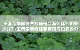 王者荣耀巅峰赛被顶号会怎么样？扣多少分？(王者荣耀巅峰赛被顶号扣多少分)