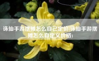 诛仙手游摆摊怎么自己定价(诛仙手游摆摊怎么自定义价格)