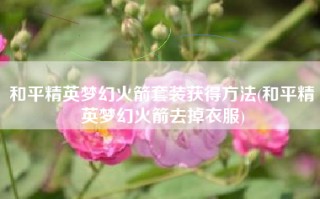 和平精英梦幻火箭套装获得方法(和平精英梦幻火箭去掉衣服)