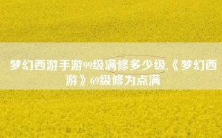 梦幻西游手游99级满修多少级,《梦幻西游》69级修为点满