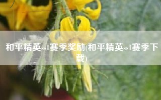 和平精英ss1赛季奖励(和平精英ss1赛季下载)