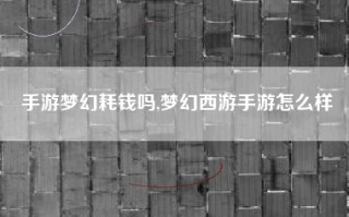 手游梦幻耗钱吗,梦幻西游手游怎么样
