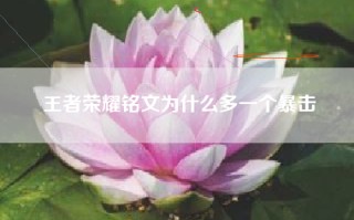 王者荣耀铭文为什么多一个暴击