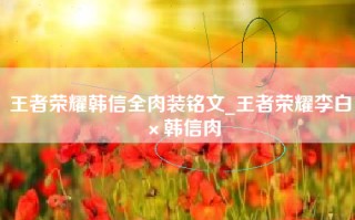 王者荣耀韩信全肉装铭文_王者荣耀李白×韩信肉