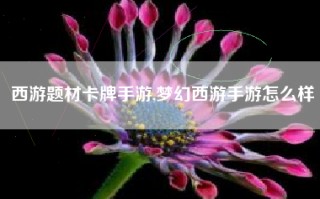 西游题材卡牌手游,梦幻西游手游怎么样