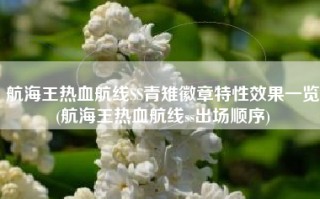 航海王热血航线SS青雉徽章特性效果一览(航海王热血航线ss出场顺序)