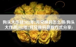 狗头大作战2022年7月兑换码怎么得(狗头大作战2022年7月兑换码获取方式分享)