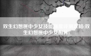 双生幻想匣中少女技能强度评测攻略(双生幻想匣中少女图片)