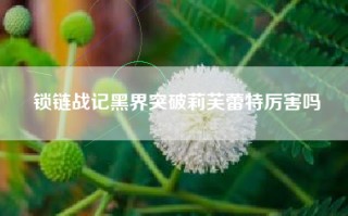 锁链战记黑界突破莉芙蕾特厉害吗