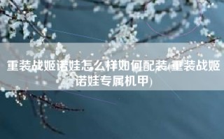 重装战姬诺娃怎么样如何配装(重装战姬诺娃专属机甲)