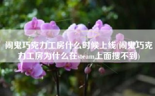 闹鬼巧克力工房什么时候上线(闹鬼巧克力工房为什么在steam上面搜不到)