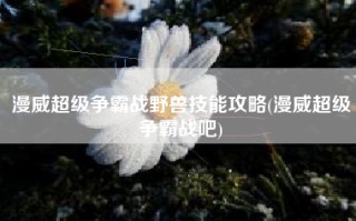 漫威超级争霸战野兽技能攻略(漫威超级争霸战吧)