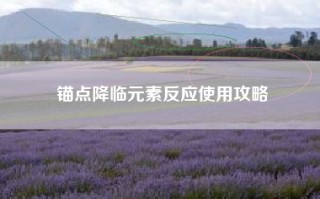 锚点降临元素反应使用攻略