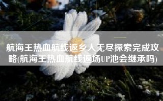 航海王热血航线返乡人无尽探索完成攻略(航海王热血航线返场UP池会继承吗)