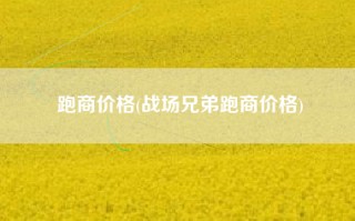跑商价格(战场兄弟跑商价格)