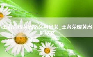 王者荣耀黄忠铭文与出装_王者荣耀黄忠的铭文