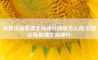 妄想山海裂魂定海神针图纸怎么得(妄想山海裂魂定海神针)