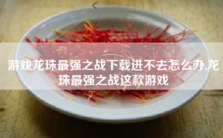 游戏龙珠最强之战下载进不去怎么办,龙珠最强之战这款游戏