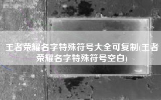 王者荣耀名字特殊符号大全可复制(王者荣耀名字特殊符号空白)