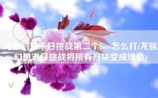 龙族幻想末日挑战第二个boss怎么打(龙族幻想末日挑战将所有方块变成绿色)
