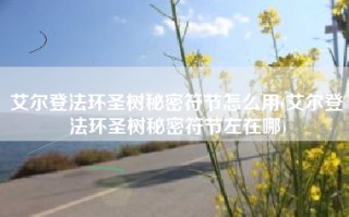 艾尔登法环圣树秘密符节怎么用(艾尔登法环圣树秘密符节左在哪)