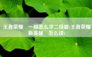王者荣耀暃一级怎么学二技能(王者荣耀新英雄暃怎么读)