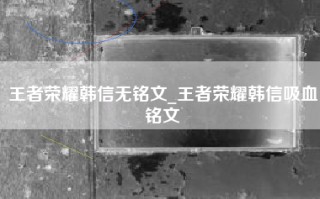 王者荣耀韩信无铭文_王者荣耀韩信吸血铭文
