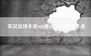 实况足球手游SIM德尚,实况足球手游