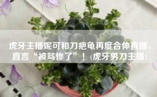 虎牙主播妮可和刀疤龟再度合体直播，直言“被骂惨了”！(虎牙男刀主播)