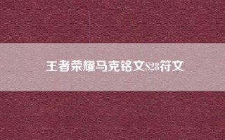 王者荣耀马克铭文S28符文