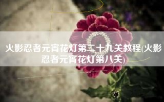 火影忍者元宵花灯第二十九关教程(火影忍者元宵花灯第八关)