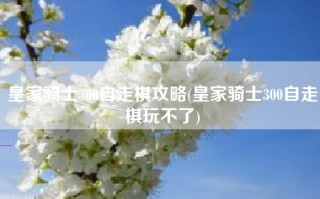 皇家骑士300自走棋攻略(皇家骑士300自走棋玩不了)