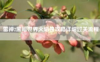 雷神2黑暗世界火焰兽攻略详细过关流程