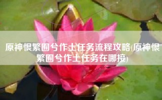原神恨繁囿兮作土任务流程攻略(原神恨繁囿兮作土任务在哪接)